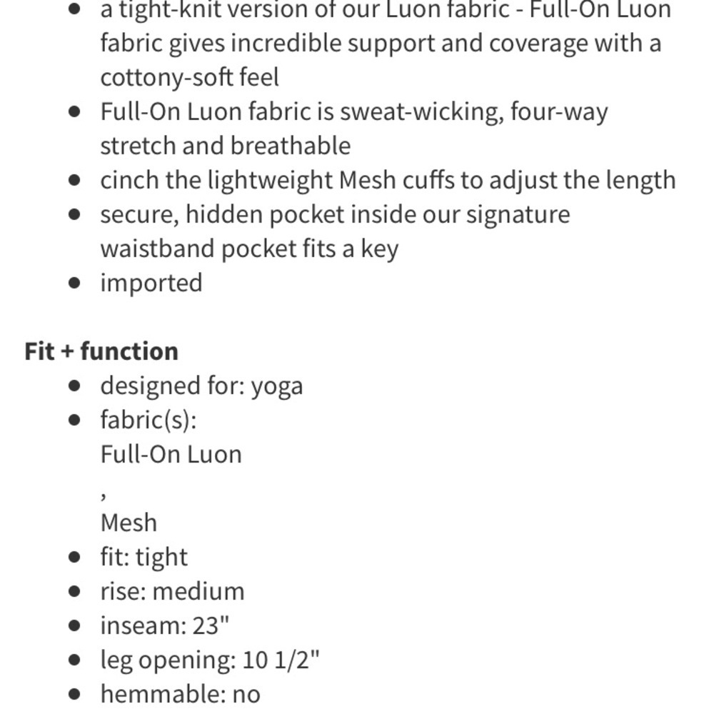 Lululemon Find Your Flow Mesh Bottom Crop 6 - image 7